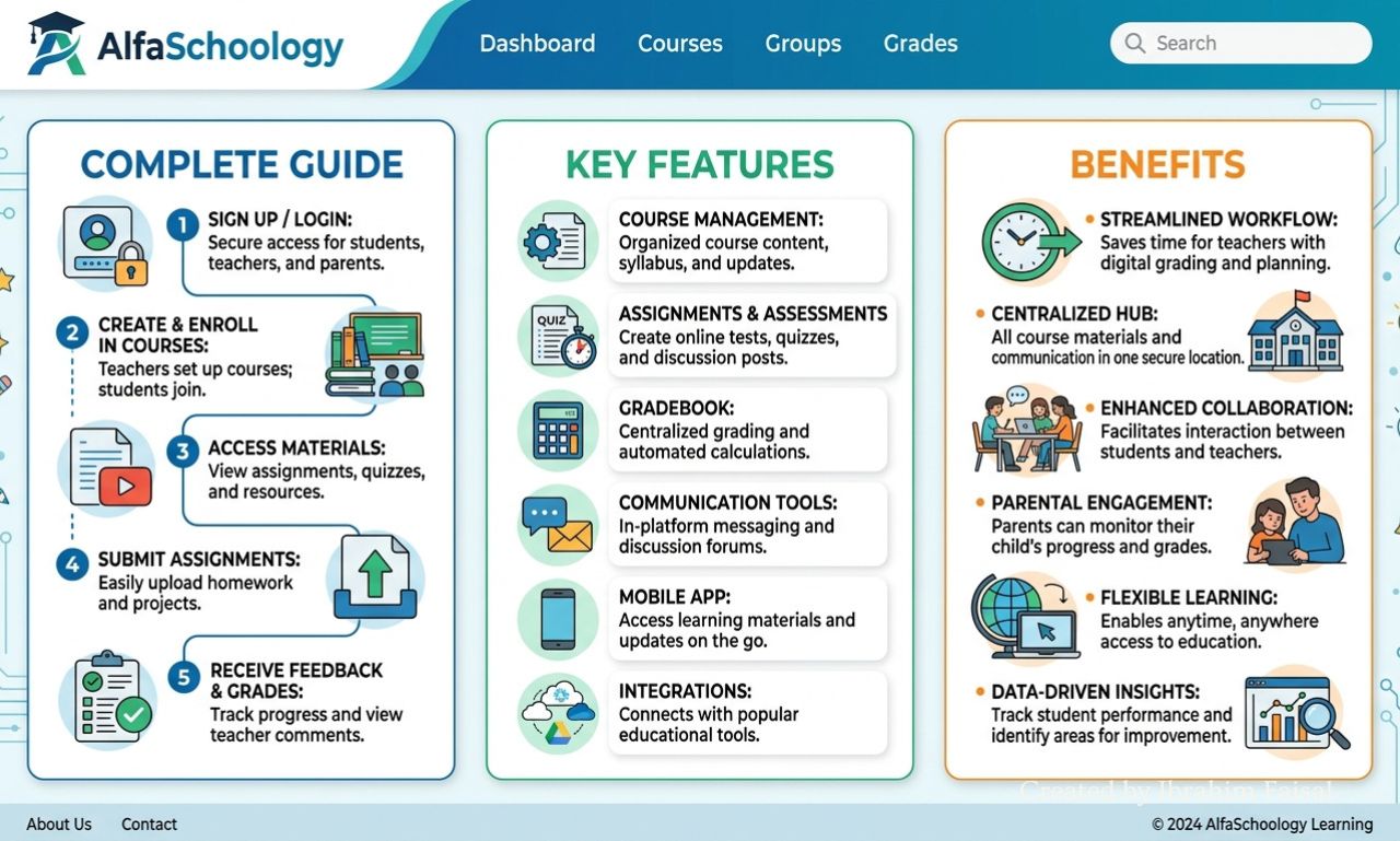 AlfaSchoology online learning platform dashboard
